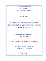 Giải quyết việc làm cho thanh niên nông thôn trên địa bàn huyện hướng hóa, tỉnh quảng trị 