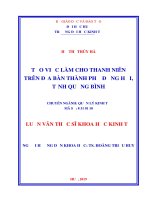 Tạo việc làm cho thanh niên trên địa bàn thành phố đồng hới, tỉnh quảng bình 