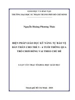 Tài liệu biện pháp giáo dục kỹ năng tự bảo vệ bản thân cho trẻ 5 – 6 tuổi thông qua trò chơi đóng vai theo chủ đề