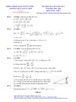 Đề thi giữa kì 1 Toán 9 năm 2020 – 2021 trường THCS Nam Từ Liêm – Hà Nội