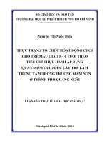 Tài liệu thực trạng tổ chức hoạt động chơi cho trẻ mẫu giáo 5  6 tuổi theo tiêu chí thực hành áp dụng quan điểm giáo dục lấy