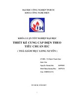 THIẾT KẾ CUNG cấp điện THEO TIÊU CHUẨN IEC