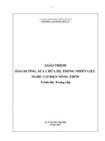 Giáo trình Bảo dưỡng, sửa chữa hệ thống nhiên liệu (Nghề Cơ điện nông thôn)