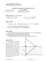 Đề thi học kỳ 1 Toán 9 năm 2019 – 2020 phòng GDĐT Quận 4 – TP HCM