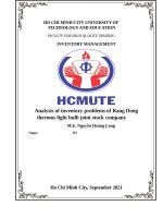 Analysis of inventory problems of rang dong thermos light bulb joint stock company 