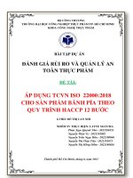 ÁP DỤNG TCVN ISO 22000 2018 CHO SẢN PHẨM BÁNH PÍA THEO QUY TRÌNH HACCP 12 BƯỚC 