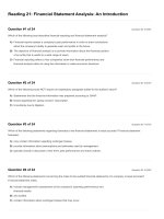 Reading 21 financial statement analysis  an introduction  questions and answers 