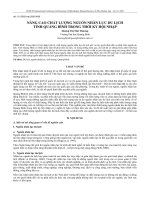 Nâng cao chất lượng nguồn nhân lực du lịch tỉnh Quảng Bình trong thời kỳ hội nhập