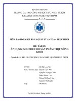 ĐỀ TÀI  áp DỤNG ISO 22000 CHO SẢN PHẨM THỊT XÔNG KHÓI 