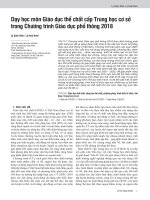 Dạy học môn Giáo dục thể chất cấp Trung học cơ sở trong Chương trình Giáo dục phổ thông 2018