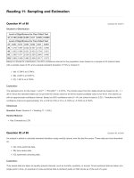 Reading 11 sampling and estimation  questions and answers 