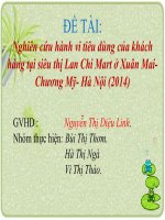 Đề tài nghiên cứu hành vi tiêu dùng của khách hàng tại siêu thị Lan Chi Mart