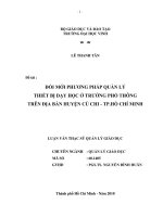 Đổi mới phương pháp quản lý thiết bị dạy học ở trường phổ thông trên địa bàn huyện củ chi   tp  hồ chí minh  