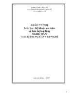 Giáo trình Kỹ thuật an toàn và bảo hộ lao động (Nghề Hàn)