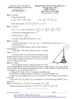 Đề kiểm tra chất lượng học kì 1 môn Toán lớp 9 năm 2020-2021 - Phòng GD&ĐT Quận Hai Bà Trưng