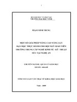 Một số giải pháp nâng cao năng lực dạy học thực hành cho đội ngũ giáo viên trường trung cấp nghề kinh tế   kỹ thuật số 1 tại nghệ an  
