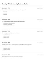 Reading 17 understanding business cycles  questions and answers 