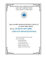 ĐỀ TÀI áp DỤNG ISO 22000 CHO SẢN PHẨM BÁNH BAO 