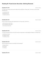 Reading 50 fixed income securities  defining elements questions and answers 
