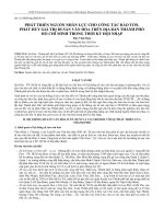 Phát triển nguồn nhân lực cho công tác bảo tồn, phát huy giá trị di sản văn hóa trên địa bàn thành phố Hồ Chí Minh trong thời kỳ hội nhập