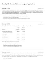 Reading 33 financial statement analysis  applications questions and answers 