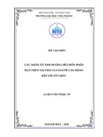 Các nhân tố ảnh hưởng đến bổn phận dựa trên vai trò của người lao động trong các tổ chức