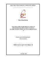 Ứng dụng công nghệ web ngữ nghĩa và openstreetmap phát triển ứng dụng hỗ trợ tìm kiếm thông tin về bệnh nhân COVID 19 TT 