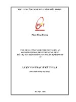 Ứng dụng công nghệ web ngữ nghĩa và openstreetmap phát triển ứng dụng hỗ trợ tìm kiếm thông tin về bệnh nhân COVID 19 