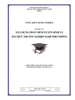 Sáng kiến kinh nghiệm xây dựng phần mềm tuyển sinh và tổ chức thi tốt nghiệp nghề phổ thông 