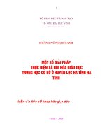 Một số giải pháp thực hiện xã hội hoá giáo dục trung học cơ sở ở huyện lộc hà, tỉnh hà tĩnh  