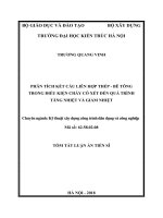 PHÂN TÍCH KẾT CẤU LIÊN HỢP THÉP - BÊ TÔNG TRONG ĐIỀU KIỆN CHÁY CÓ XÉT ĐẾN Q TRÌNH TĂNG NHIỆT VÀ GIẢM NHIỆT TÓM TẮT LUẬN ÁN TIẾN SĨ