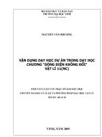 Vận dụng dạy học dự án trong dạy học chương  dòng điện không đổi  vật lí 11(nc)  