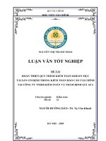 Khóa luận tốt nghiệp hoàn thiện quy trình kiểm toán khoản mục tài sản cố định trong kiểm toán báo cáo tài chính