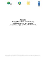 Báo cáo Đánh giá Rủi ro Thiên tai Thích ứng biến đổi khí hậu Dựa vào Cộng đồng Xã Nga Hưng, huyện Nga Sơn, tỉnh Thanh Hoá