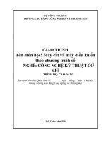 Giáo trình Máy cắt và máy điều khiển theo chương trình số (Nghề Công nghệ kỹ thuật cơ khí)