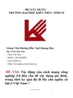 Tác động của cách mạng công nghiệp 4 0 đến vấn đề xây dựng gia đình, trong thời kỳ quá độ đi lên chủ nghĩa xã hội ở việt nam  