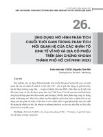 Ứng dụng mô hình phân tích chuỗi thời gian trong phân tích mối quan hệ của các nhân tố kinh tế vĩ mô và giá cổ phiếu trên sàn chứng khoán Thành phố Hồ Chí Minh (HSX)