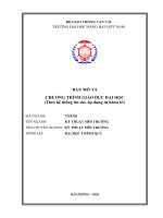 TRƯỜNG ĐẠI HỌC HÀNG HẢI VIỆT NAM BẢN MƠ TẢ CHƯƠNG TRÌNH GIÁO DỤC ĐẠI HỌCTÊN NGÀNH: KỸ THUẬT MÔI TRƯỜNG