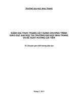 ĐÁNH GIÁ THỰC TRẠNG XÂY DỰNG CHƯƠNG TRÌNH GIÁO DỤC ĐẠI HỌC TẠI TRƯỜNG ĐẠI HỌC NHA TRANG VÀ ĐỀ XUẤT HƯỚNG CẢI TIẾN