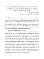 Vấn đề đạo đức trong hoạt động truyền thông marketing - Thách thức của doanh nghiệp trong thời kỳ hội nhập