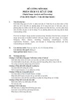 Đề cương phân tích và xử lý ảnh  đại học khoa học tự nhiên HCM