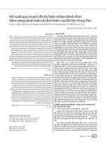 Đề xuất quy hoạch đô thị biển nhằm đánh thức tiềm năng phát triển du lịch biển của Bà Rịa-Vũng Tàu