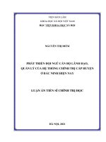 Phát triển đội ngũ cán bộ lãnh đạo, quản lý của hệ thống chính trị cấp huyện ở Bắc Ninh hiện nay PDF