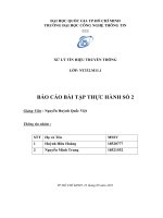 XỬ LÝ TÍN HIỆU TRUYỀN THÔNG  BÁO CÁO BÀI TẬP THỰC HÀNH SỐ 2 