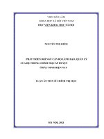 Phát triển đội ngũ cán bộ lãnh đạo, quản lý của hệ thống chính trị cấp huyện ở Bắc Ninh hiện nay.