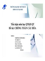 TRƯỜNG ĐẠI HỌC MỞ TP.HCM KHOA SAU ĐẠI HỌC. Tiểu luận môn học QTKD QT Đề tài: CHỐNG TOÀN CẦU HÓA