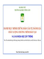 ĐẠI HỌC HUẾ TRƯỜNG ĐẠI HỌC NÔNG LÂM DANH MỤC MINH CHỨNG BÁO CÁO TỰ ĐÁNH GIÁ CHẤT LƯỢNG CHƯƠNG TRÌNH ĐÀO TẠO NGÀNH KHOA HỌC CÂY TRỒNG