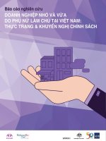 DOANH NGHIỆP NHỎ VÀ VỪADO PHỤ NỮ LÀM CHỦ TẠI VIỆT NAM: THỰC TRẠNG & KHUYẾN NGHỊ CHÍNH SÁCH
