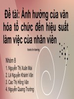 Đề tài ảnh hưởng của văn hóa tổ chức đến hiệu suất làm việc của nhân viên 