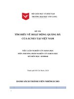 Tìm hiểu về hoạt động quảng bá của ACNES tại việt nam